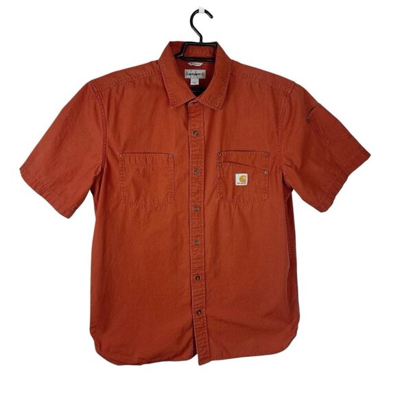 Carhartt Other - Carhartt Men's L Button Up SS Work Shirt Rust Orange Pockets Utility Rugged